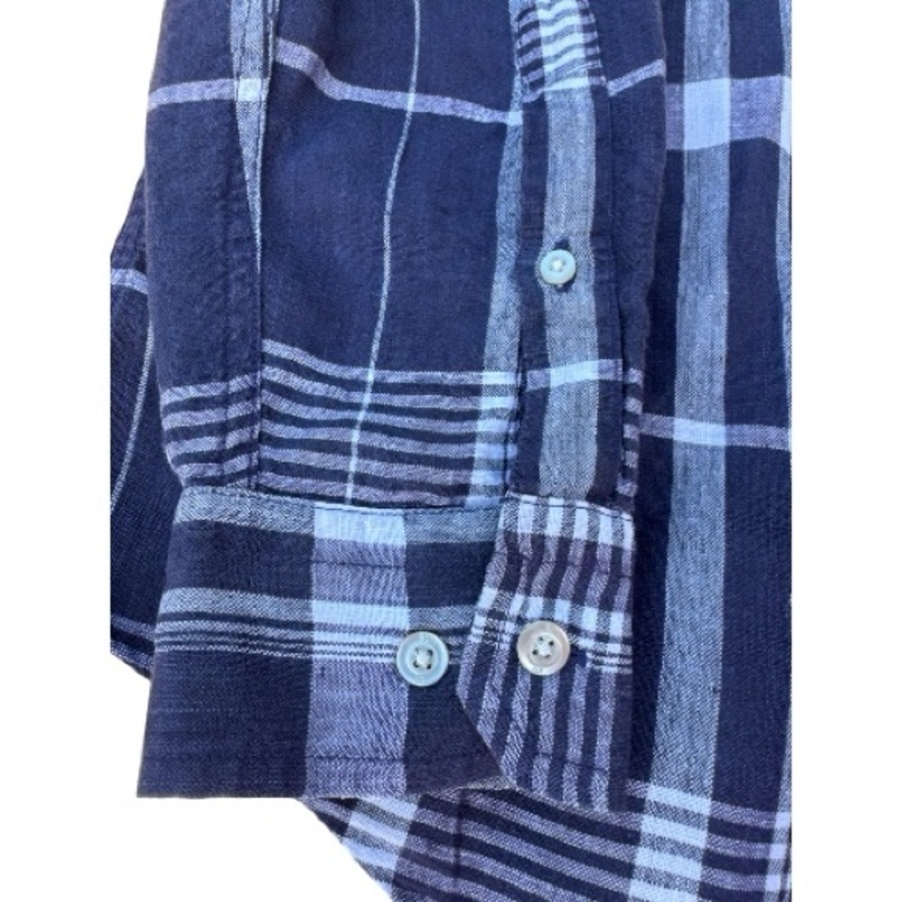 Banana Republic Slim Fit Mens Long Sleeve Dress Shirt Blue & White Stripe Size L - Picture 5 of 6